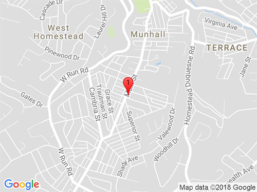 Google Map of 3413 Main St, Munhall, PA 15120
